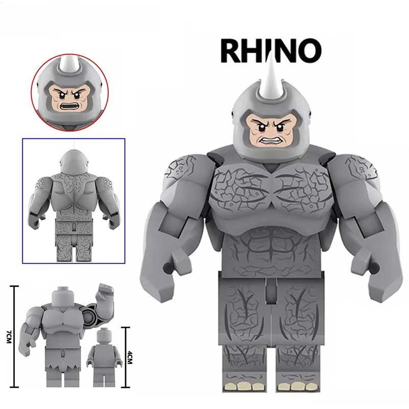 Rhino from Spider-Man (big figure) Lego Marvel Minifigure Custom Toys 3