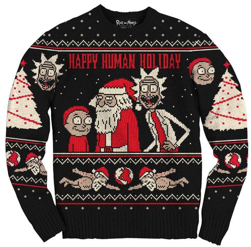 Rick and Morty Exploding Santa Ugly Christmas Sweater - XL