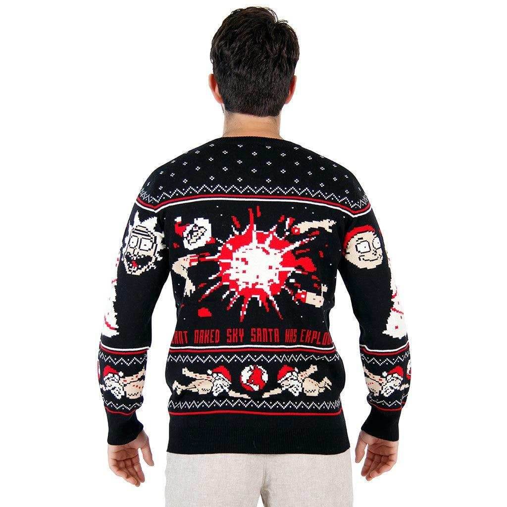 Rick and Morty Exploding Santa Ugly Christmas Sweater - XL