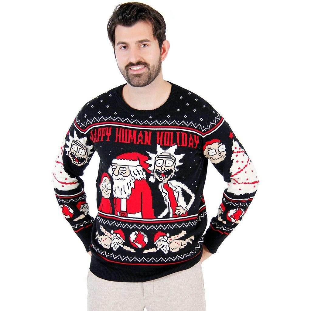 Rick and Morty Exploding Santa Ugly Christmas Sweater - XL