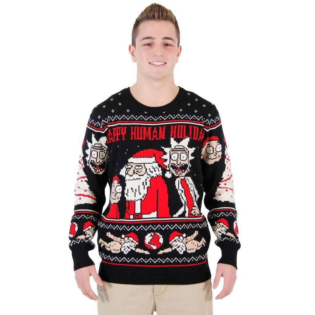 Rick and Morty Exploding Santa Ugly Christmas Sweater - XL