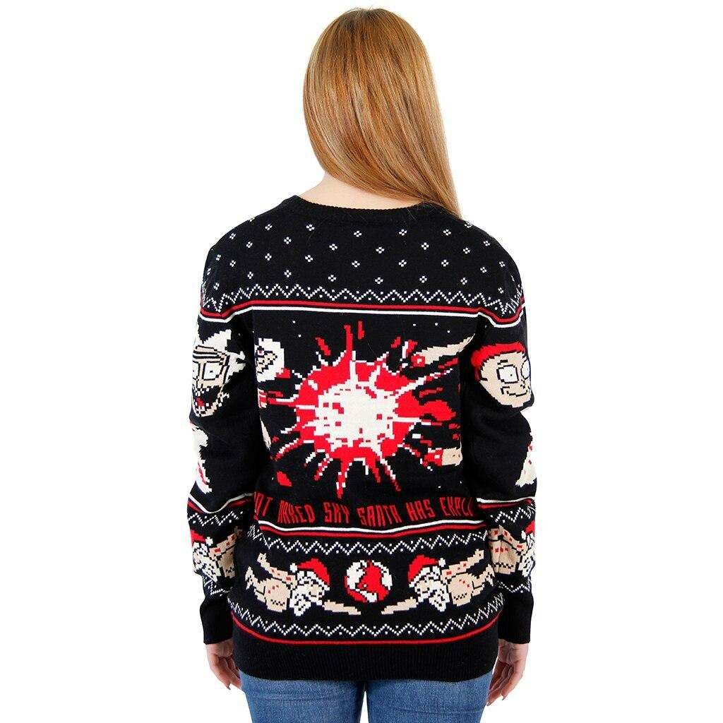 Rick and Morty Exploding Santa Ugly Christmas Sweater - XL