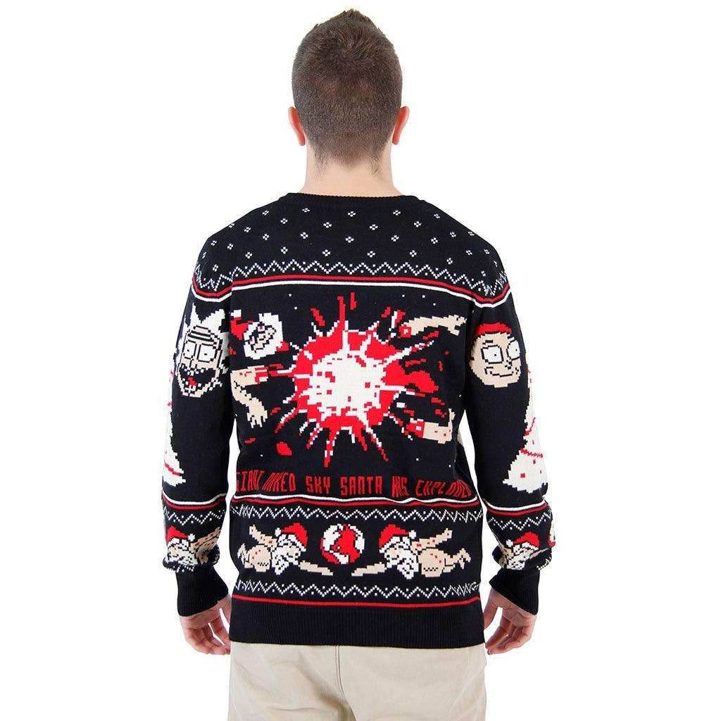 Rick and Morty Exploding Santa Ugly Christmas Sweater - XL