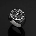 Vikings Yggdrasil and Wolf Paw Stainless Steel Ring - 9