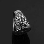 Vikings Yggdrasil and Wolf Paw Stainless Steel Ring - 9