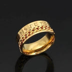 Viking Nordic Runes Solid Stainless Steel Ring - 6 / Gold Plated