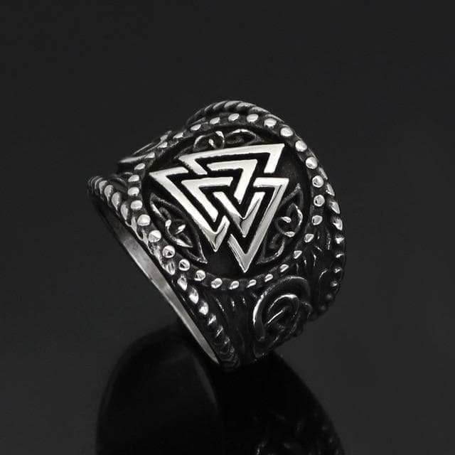 Viking Nordic Valknut Solid Stainless Steel Ring - 9
