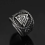 Viking Nordic Valknut Solid Stainless Steel Ring - 9