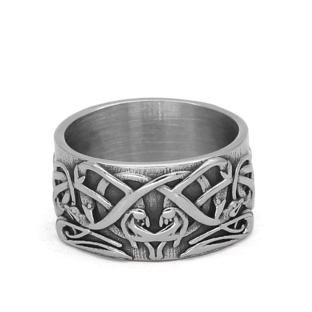 Celtic Ornament Knot Amulet Stainless Steel Ring - 9