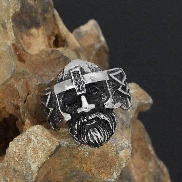 Vikings All Father Odin Stainless Steel Ring - 9 / Silver