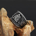 Viking Nordic Valknut Solid Stainless Steel Ring - 9