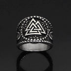 Viking Nordic Valknut Solid Stainless Steel Ring - 9