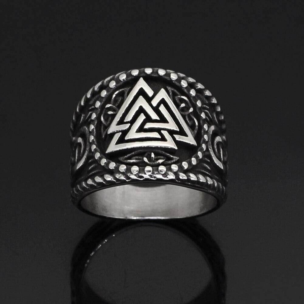 Viking Nordic Valknut Solid Stainless Steel Ring - 9