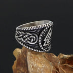 Viking Nordic Valknut Solid Stainless Steel Ring - 9