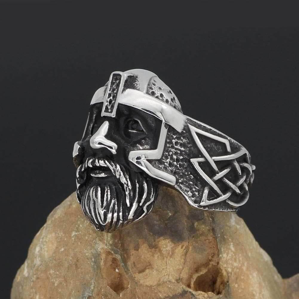 Vikings All Father Odin Stainless Steel Ring - 9 / Silver