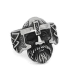 Vikings All Father Odin Stainless Steel Ring - 9 / Silver
