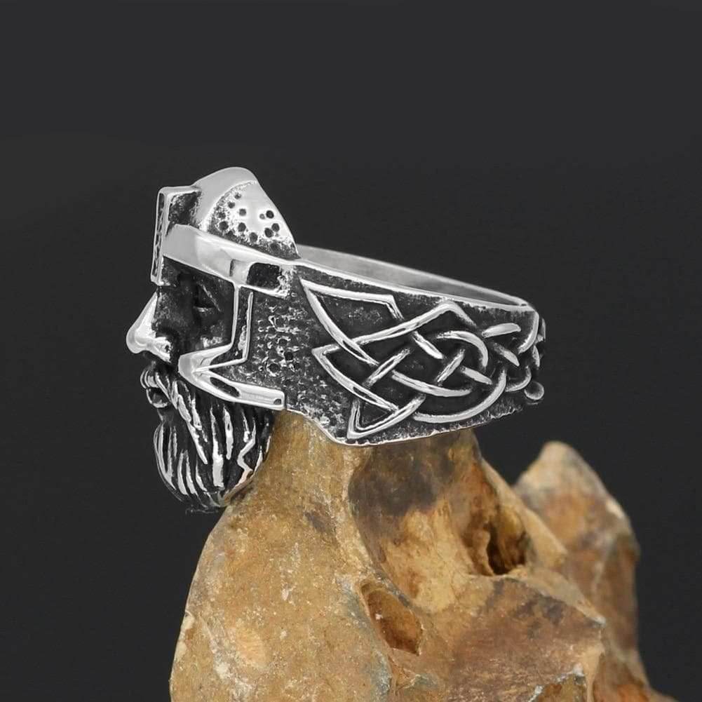 Vikings All Father Odin Stainless Steel Ring - 9 / Silver