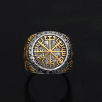 Viking Runic Vegvisir Stainless Steel Ring - 9
