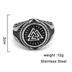 Viking Valknut Knot Stainless Steel Ring - 9
