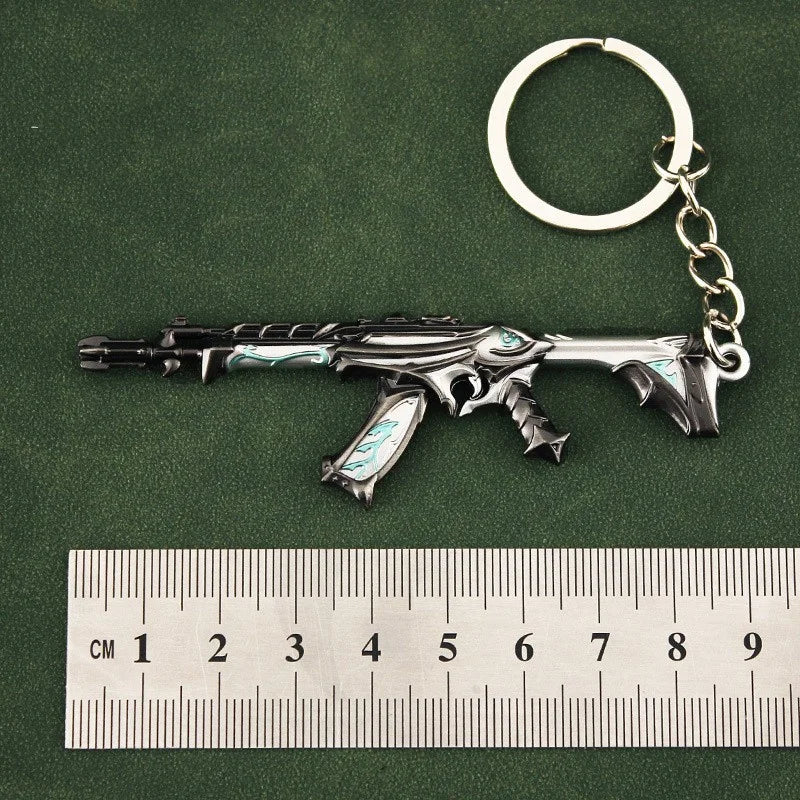 Riot Games Valorant Keychain Karambit AK M4 Samurai Dagger Weapon Model Metal Key Ring Bag Pendant llaveros Jewelry Male Gift