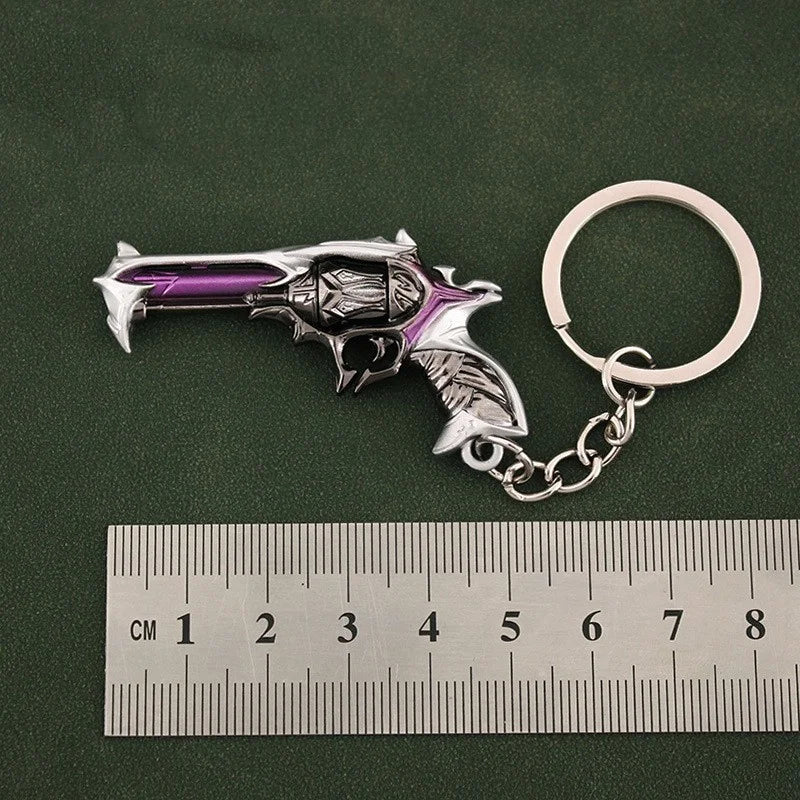 Riot Games Valorant Keychain Karambit AK M4 Samurai Dagger Weapon Model Metal Key Ring Bag Pendant llaveros Jewelry Male Gift