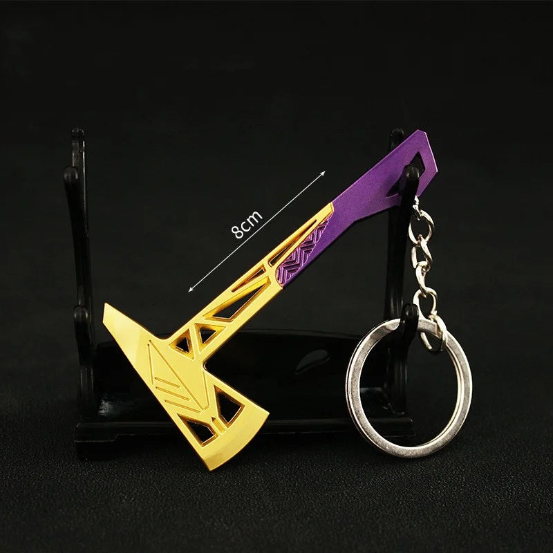 Riot Games Valorant Keychain Karambit AK M4 Samurai Dagger Weapon Model Metal Key Ring Bag Pendant llaveros Jewelry Male Gift