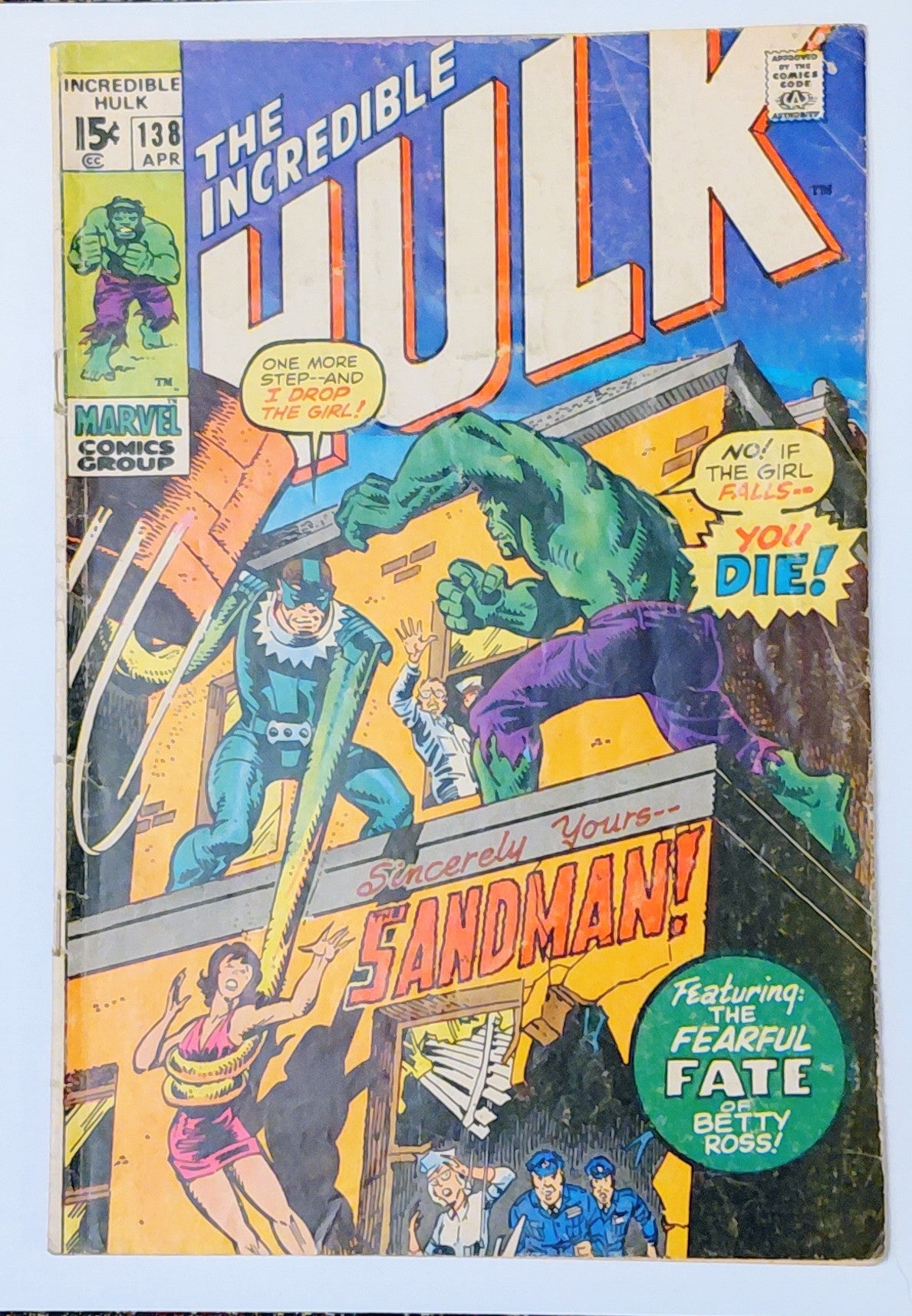Incredible Hulk #138, Marvel Comics (April 1970, GD+)