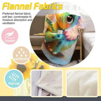 Custom Dinosaur Blanket: Rainbow Flannel Fleece Nursery Throw, Super Soft Name Gift