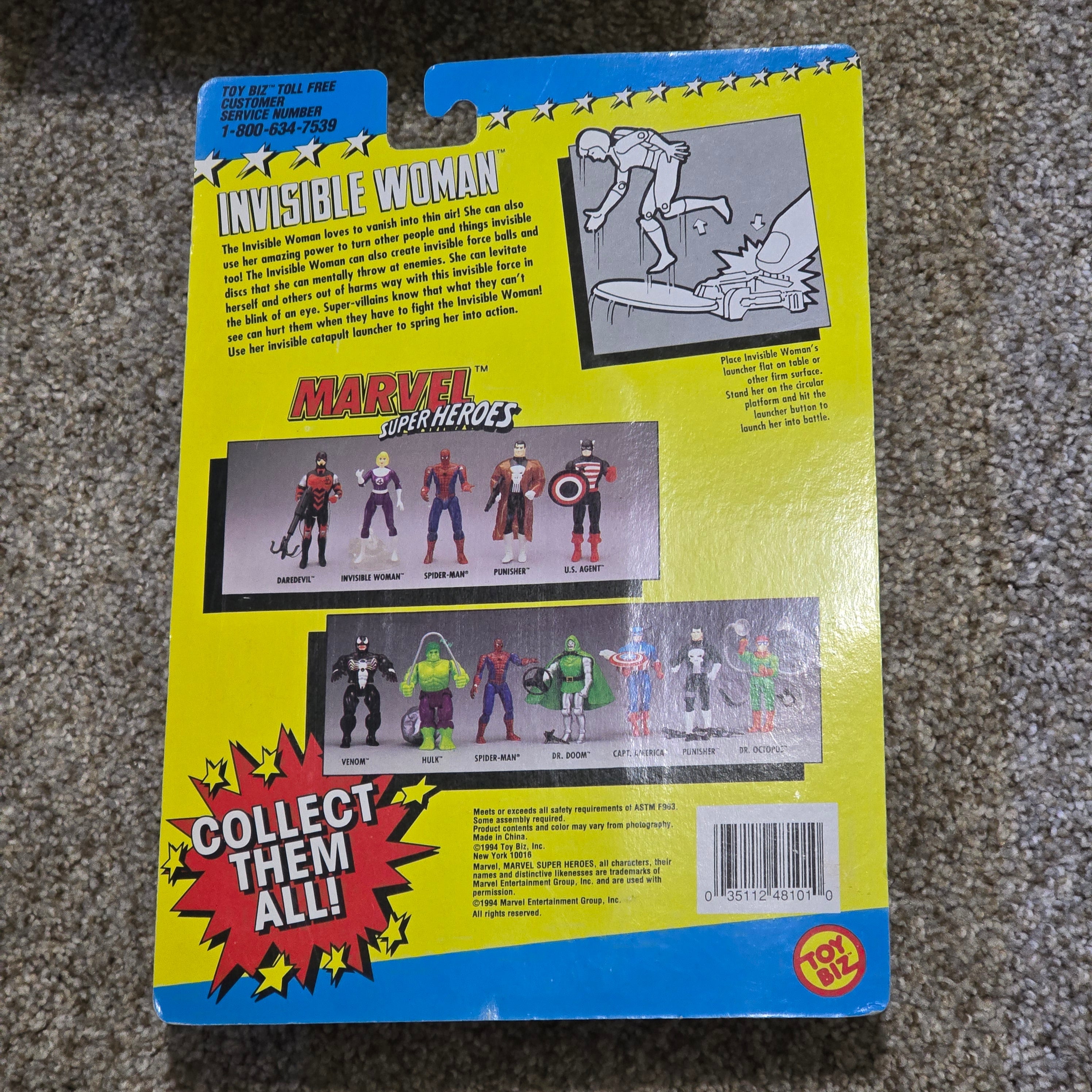 Vintage Invisible Woman Fantastic Four Toy Biz MOC Catapult Launcher 90s