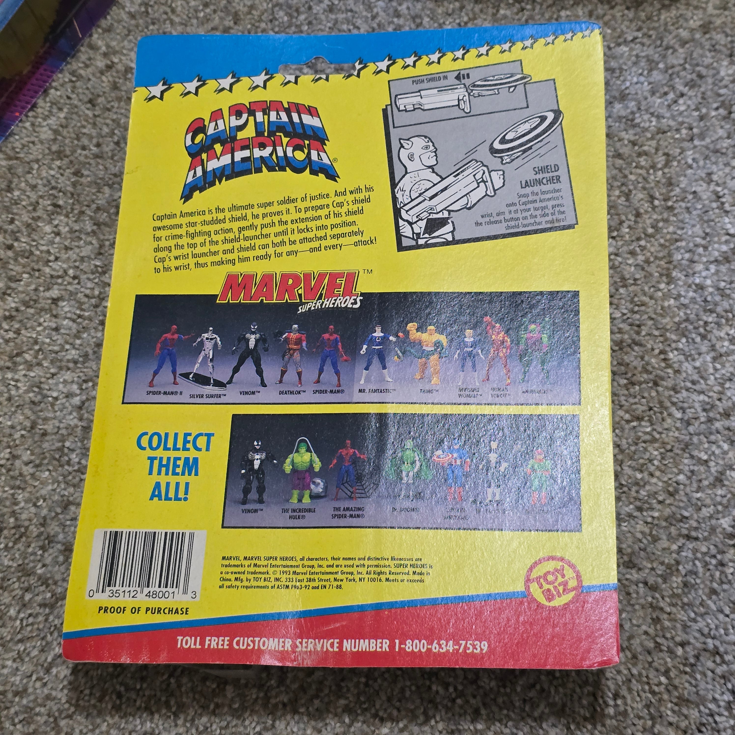 Vintage Captain America Marvel Super Heroes Toy Biz MOC Shield Launcher 90s