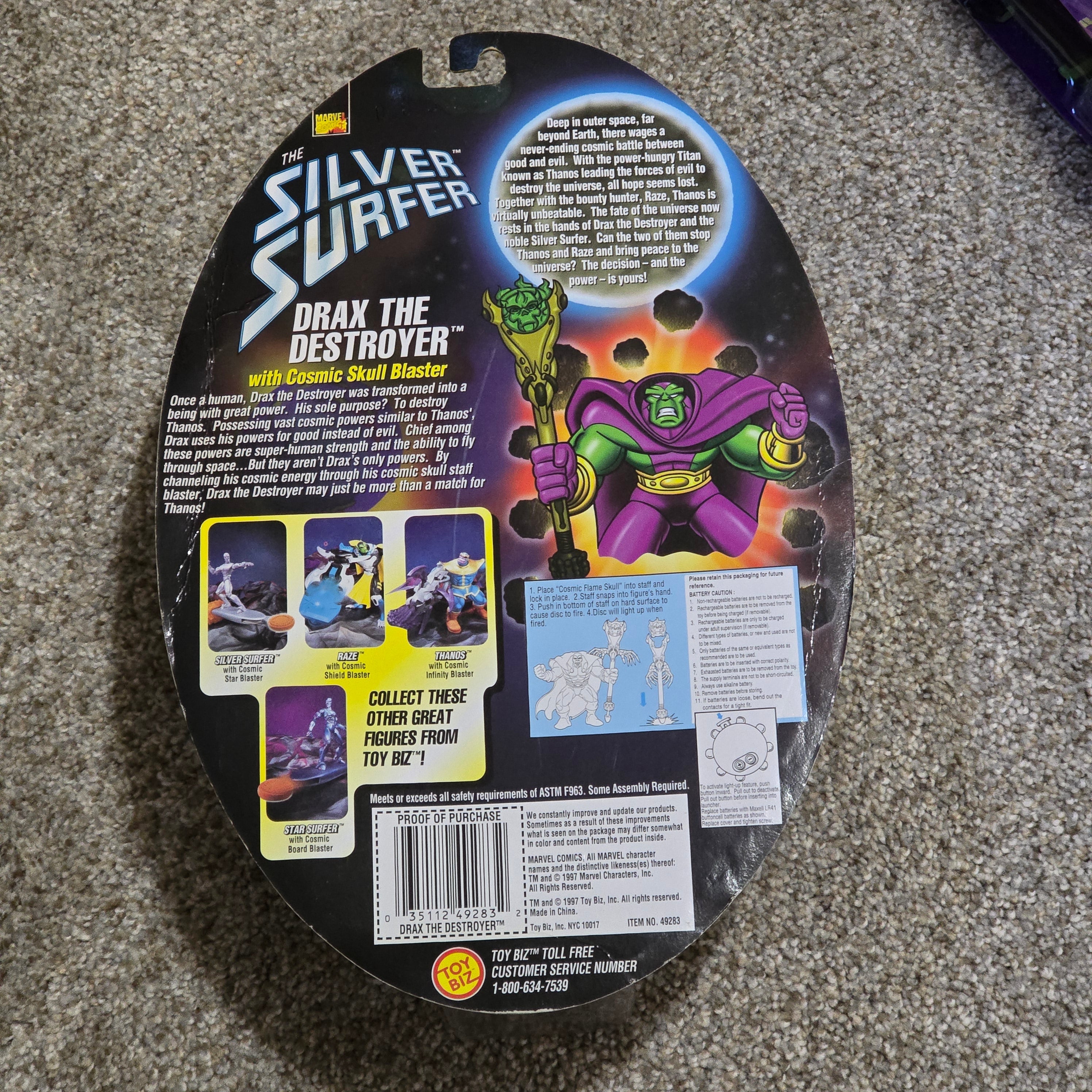 Vintage Drax The Destroyer Toy Biz 1997 Cosmic Power Blasters Light-Up