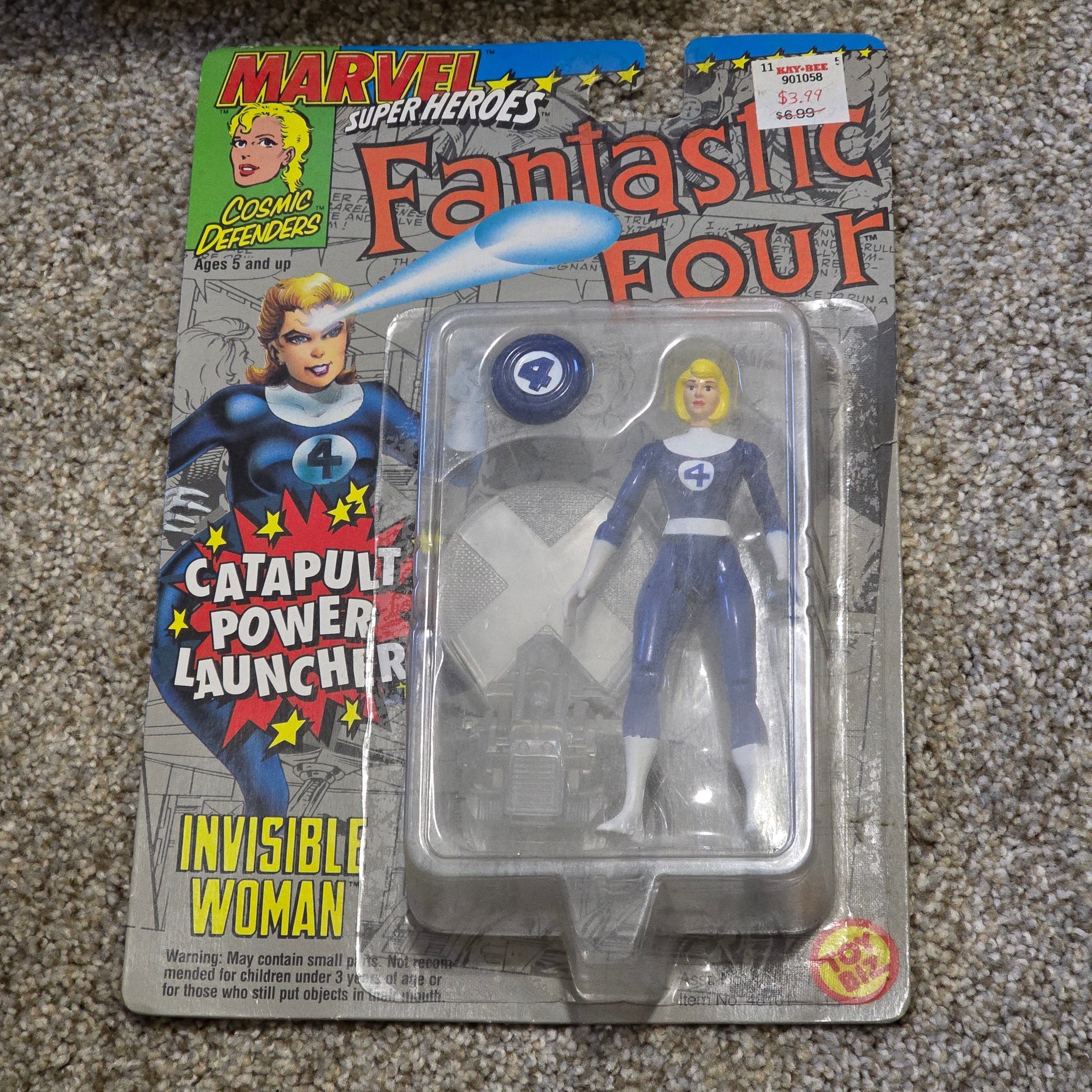 Vintage Invisible Woman Fantastic Four Toy Biz MOC Catapult Launcher 90s
