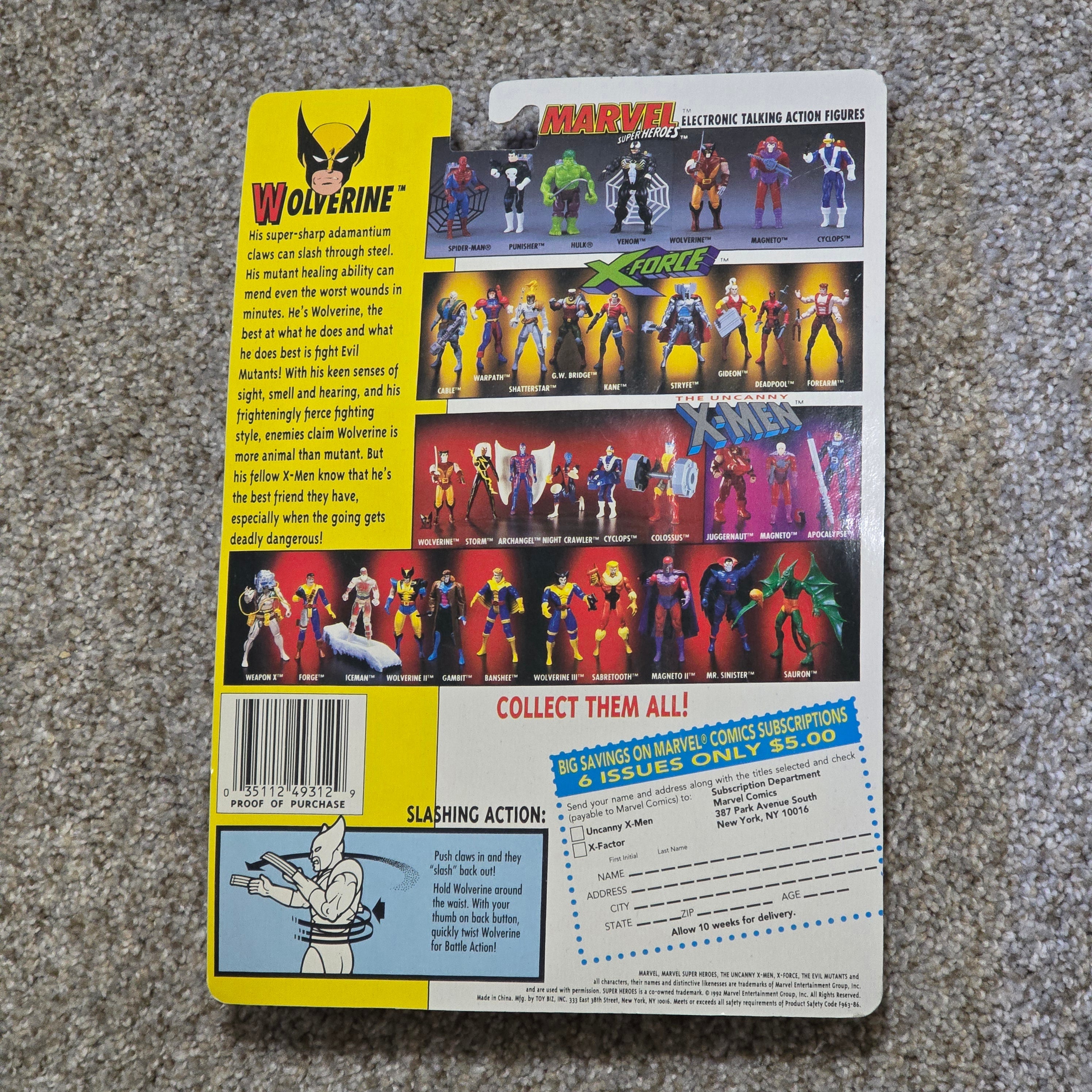 Vintage Wolverine Toy Biz Uncanny X-Men 2nd Edition Figure Sealed Carded