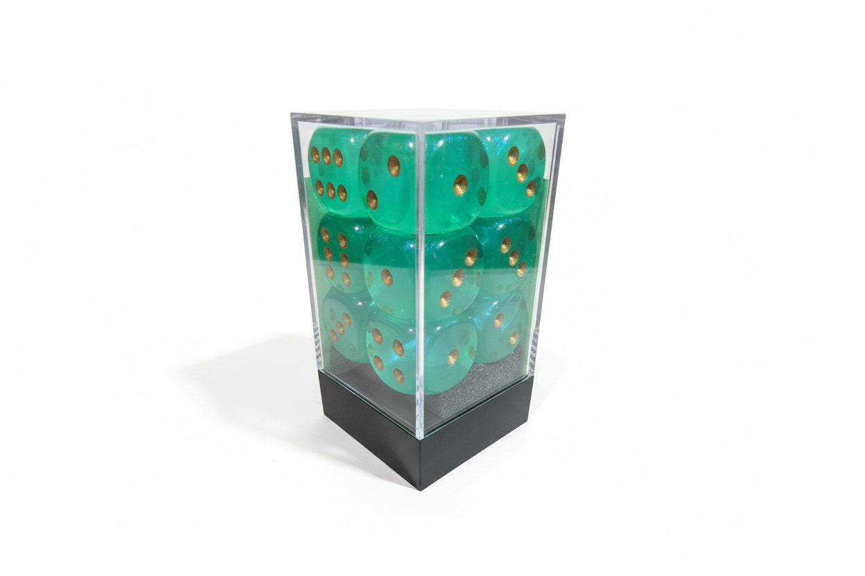Borealis Light Green/gold 16mm Block Old Glitter