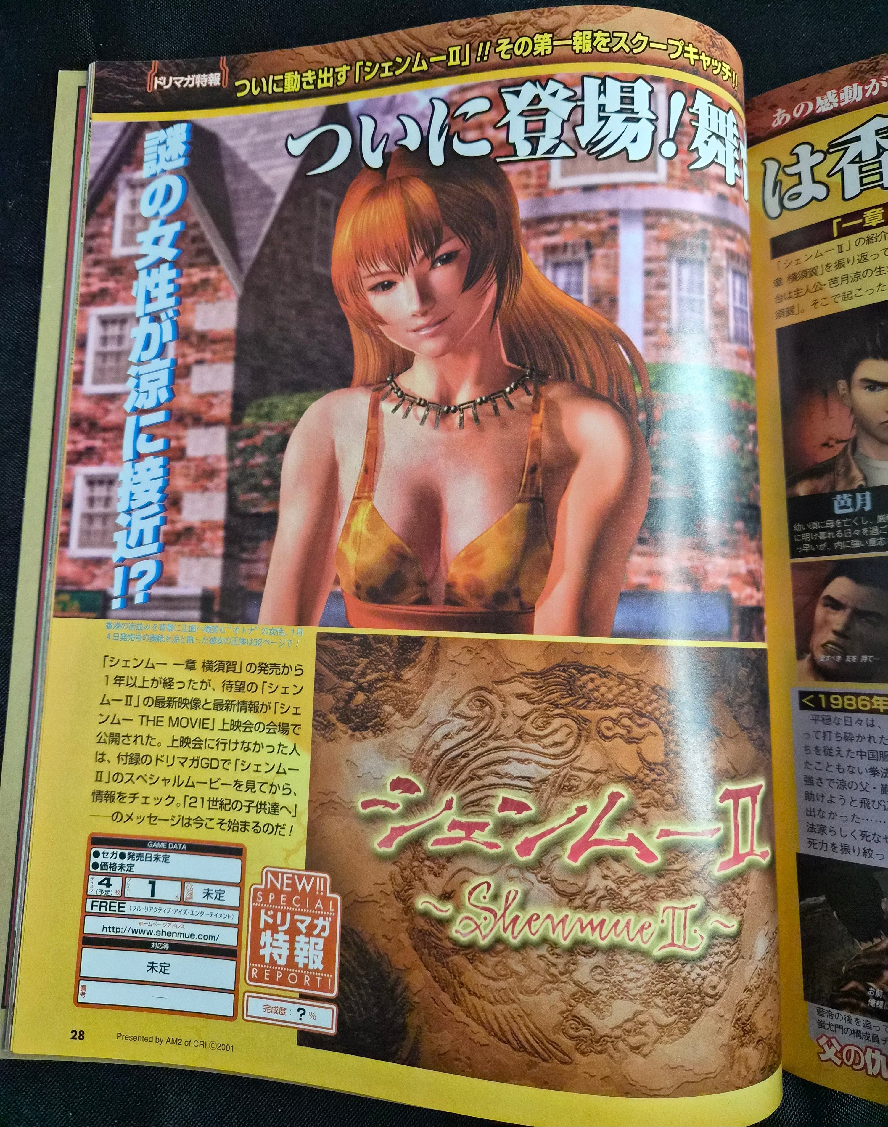 Dreamcast Magazine vol 10 Feb 2001 Shenmue Japan Import NM Vintage Video Games