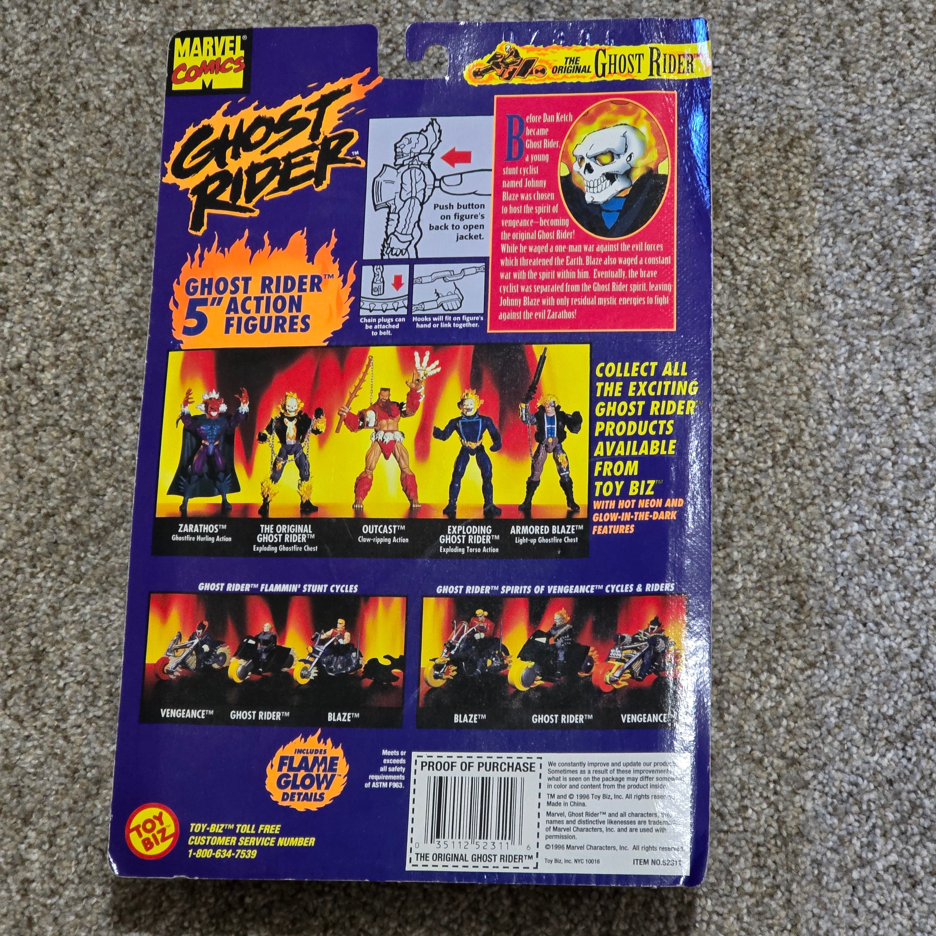 Vintage Ghost Rider Toy Biz Action Figure 1996 Sealed w Comic