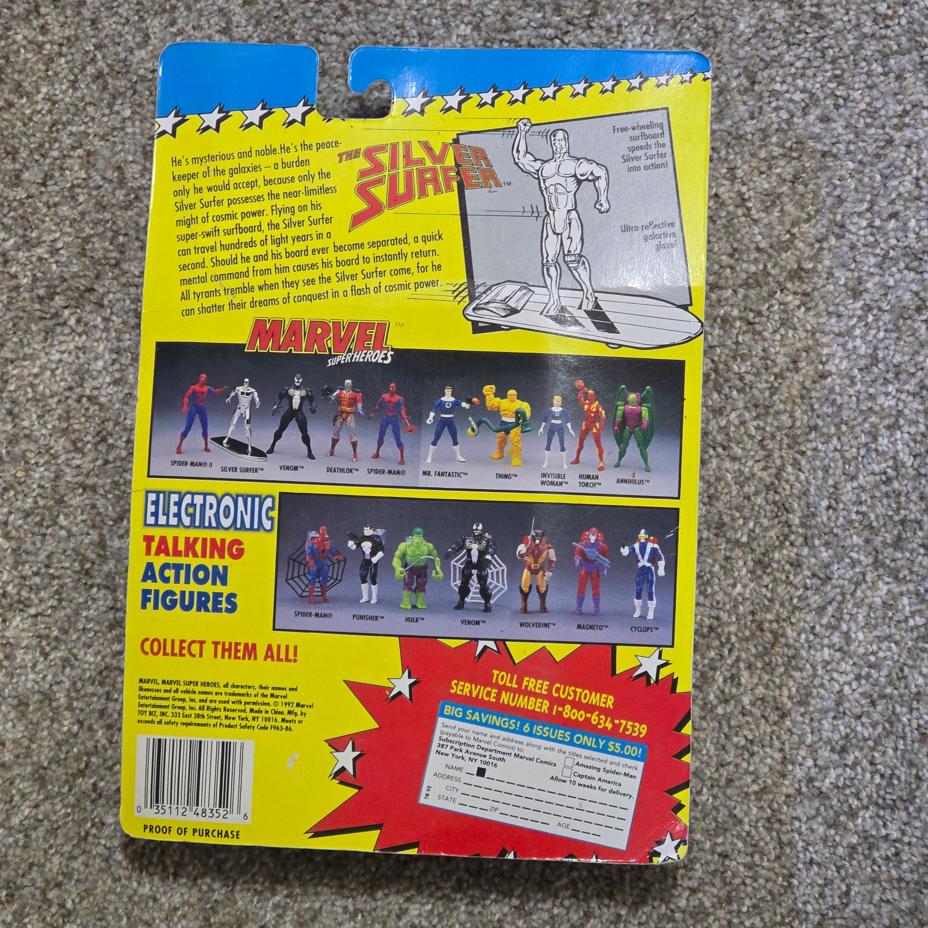 Vintage Silver Surfer Toy Biz Marvel Super Heroes Figure Sealed Carded