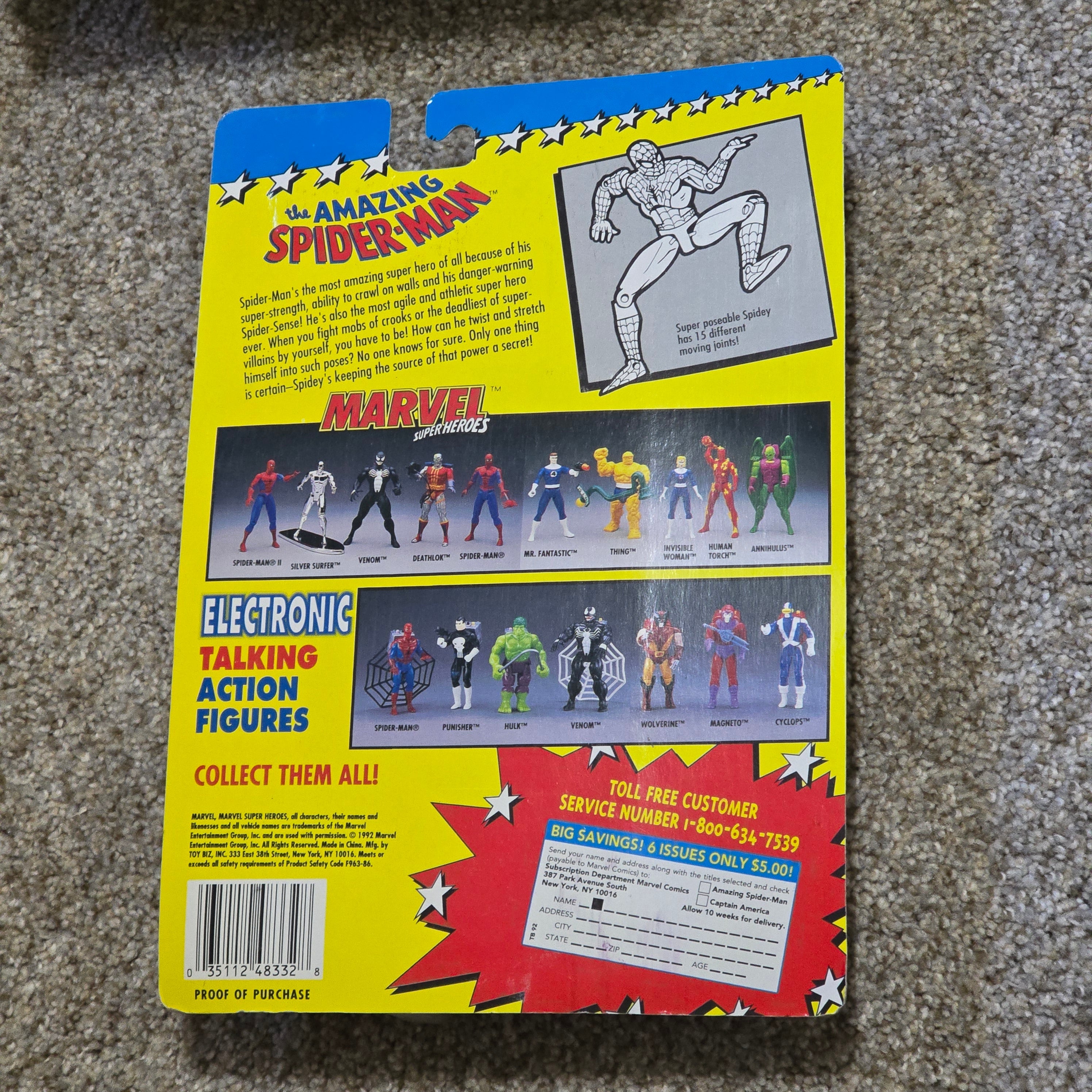 Vintage Spider-Man Toy Biz Marvel Super Heroes Figure Sealed Carded