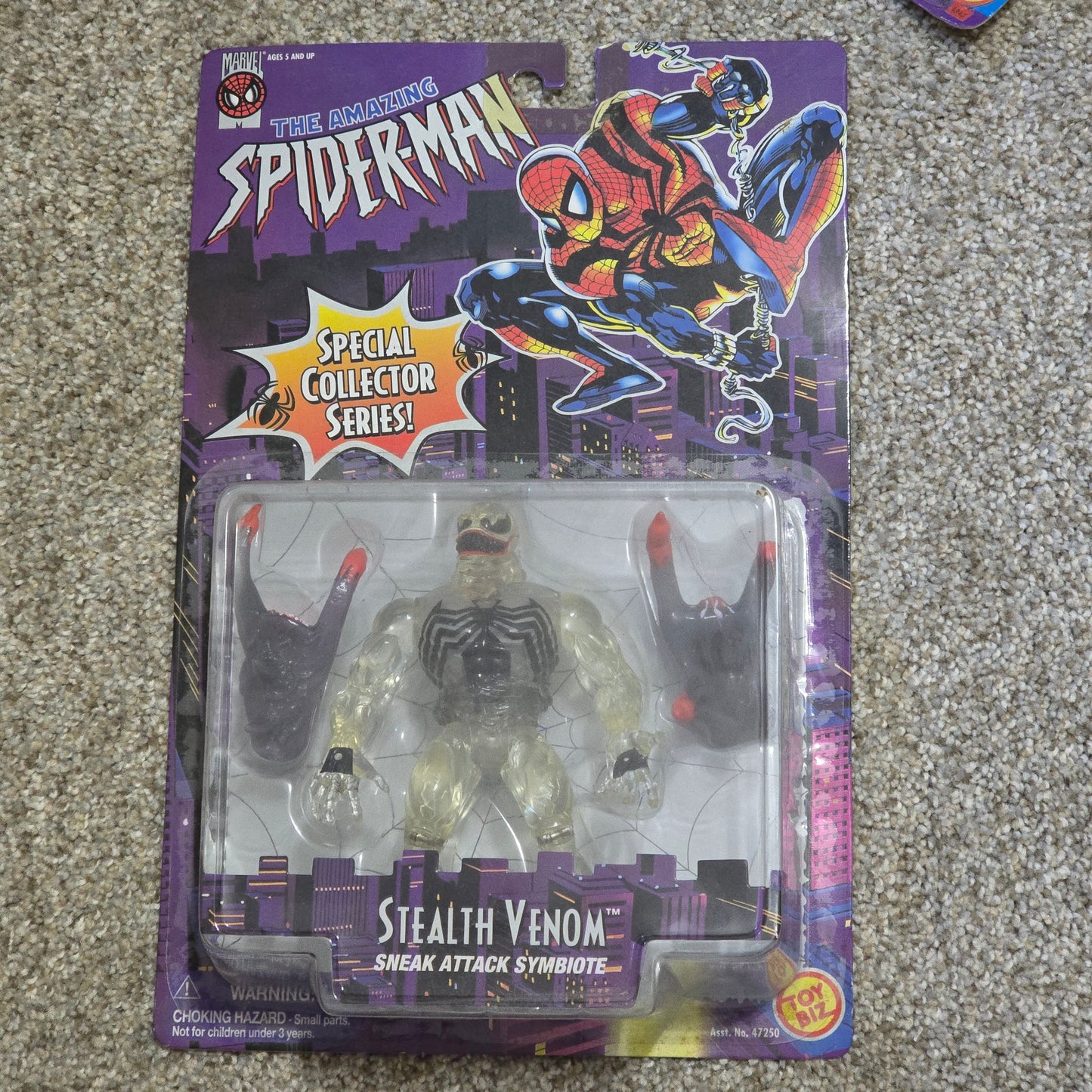 Vintage Spider-Man Stealth Venom Toy Biz 1996 Sealed Figure