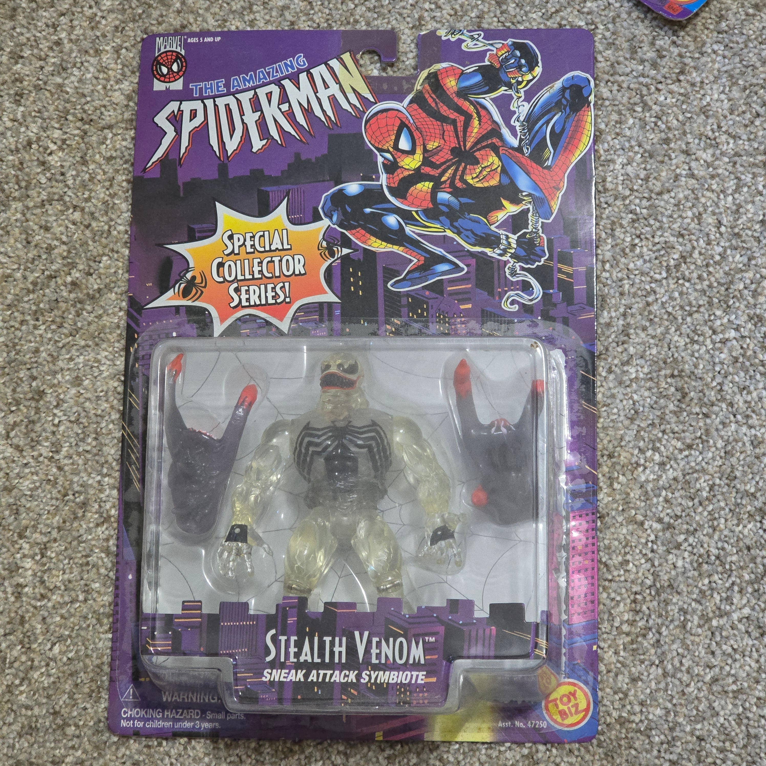 Vintage Spider-Man Stealth Venom Toy Biz 1996 Sealed Figure