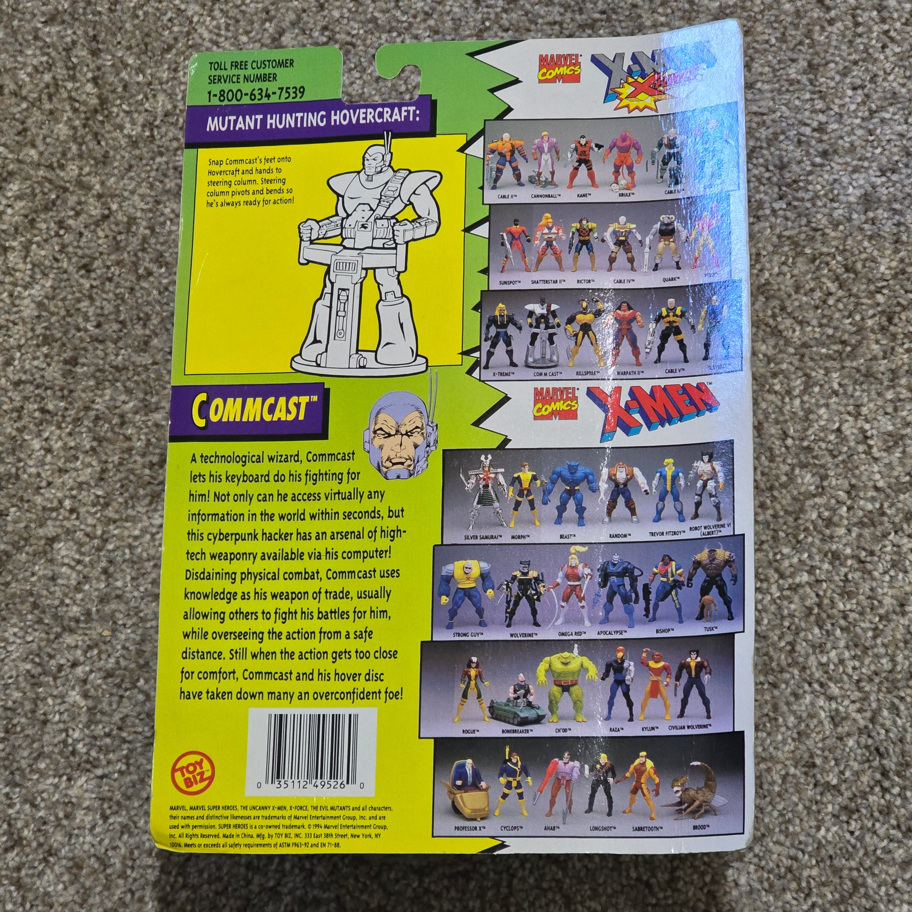 Vintage X-Men Commcast Evil Mutants Hovercraft Action Figure Toy Biz 1994 MOC