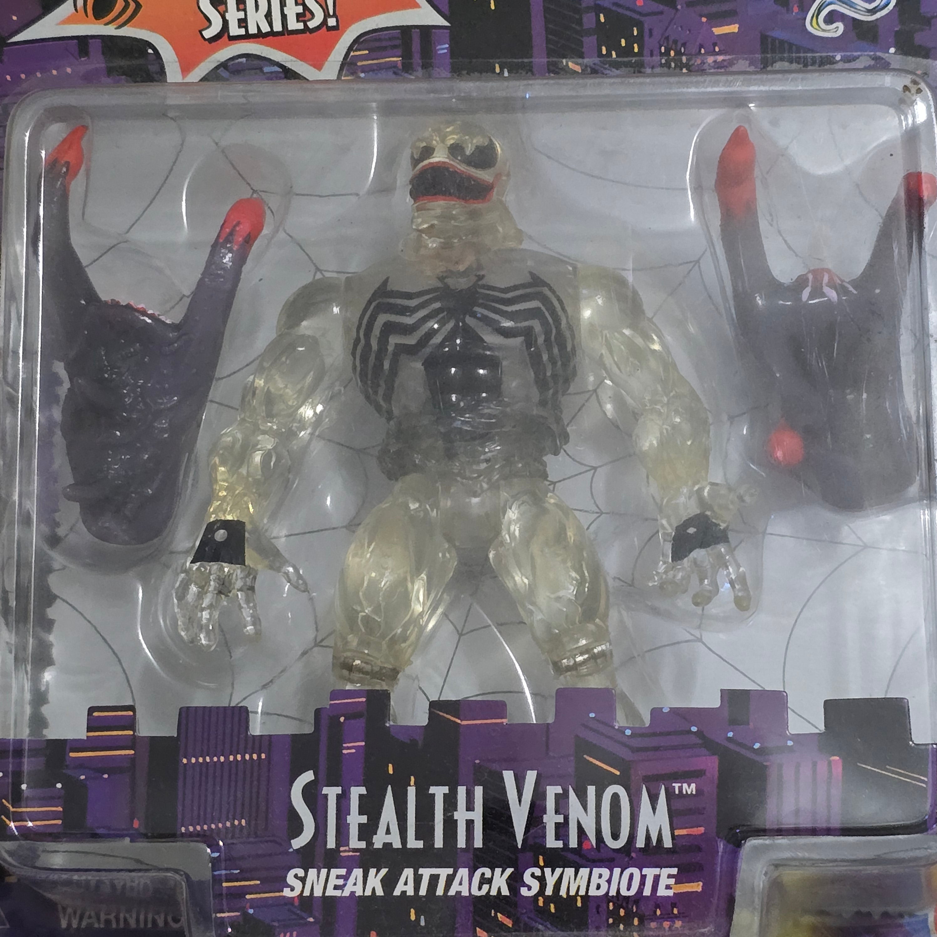 Vintage Spider-Man Stealth Venom Toy Biz 1996 Sealed Figure
