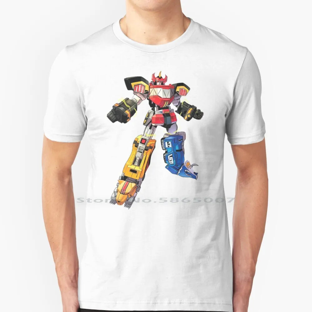 Robot Ranger Fanart T Shirt Cotton 6XL Manga Movie Nostalgia Film Cartoon Robot Heroes Power Japan Zyuranger Megazord Pink