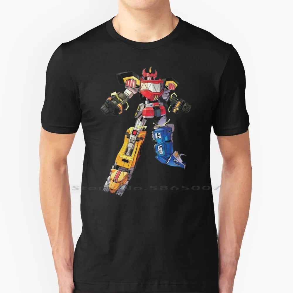 Robot Ranger Fanart T Shirt Cotton 6XL Manga Movie Nostalgia Film Cartoon Robot Heroes Power Japan Zyuranger Megazord Pink