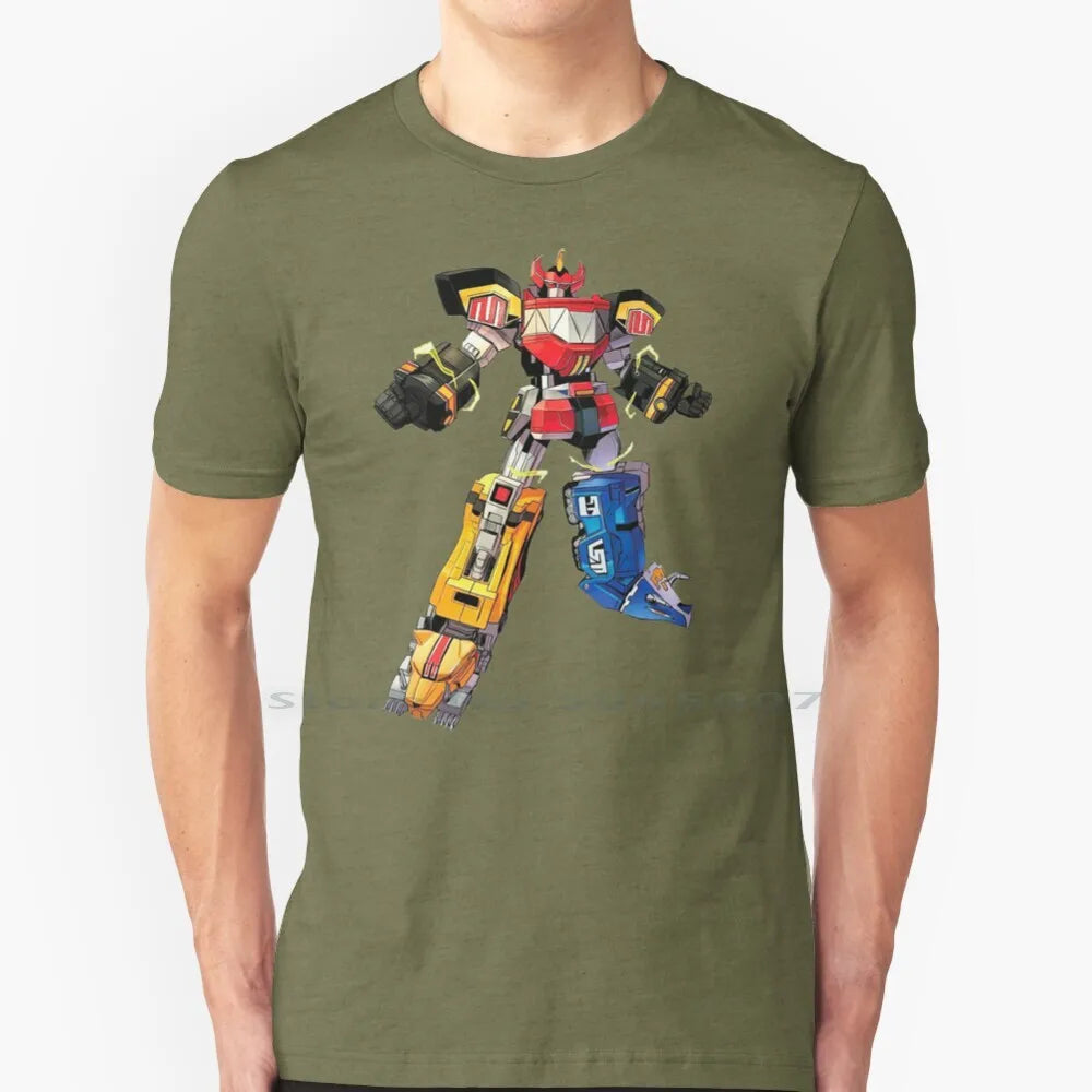 Robot Ranger Fanart T Shirt Cotton 6XL Manga Movie Nostalgia Film Cartoon Robot Heroes Power Japan Zyuranger Megazord Pink