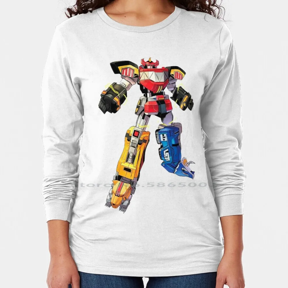 Robot Ranger Fanart T Shirt Cotton 6XL Manga Movie Nostalgia Film Cartoon Robot Heroes Power Japan Zyuranger Megazord Pink