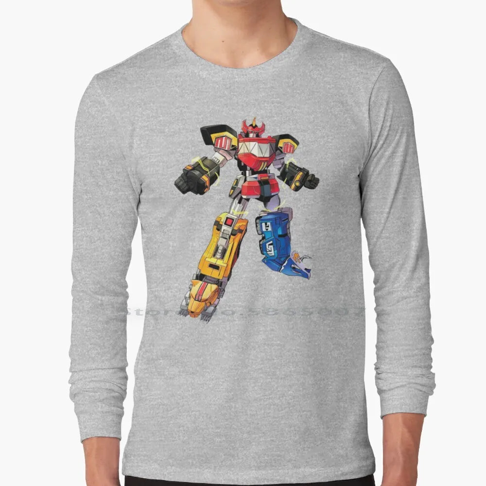 Robot Ranger Fanart T Shirt Cotton 6XL Manga Movie Nostalgia Film Cartoon Robot Heroes Power Japan Zyuranger Megazord Pink