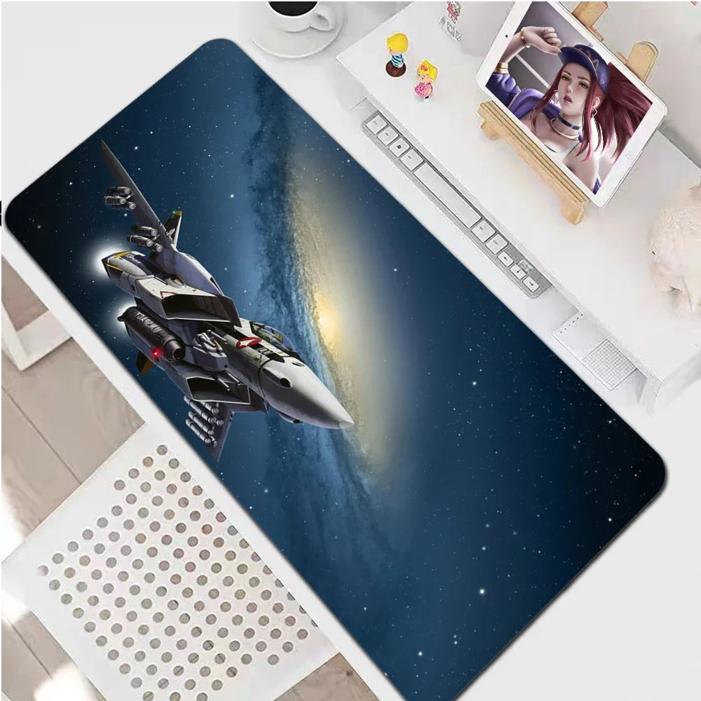 Robotech PC Gamer Cabinet Desk Mat Mausepad Gaming Accessories Mouse Mats Varmilo Mouse Pad Anime Mice Keyboards Computer