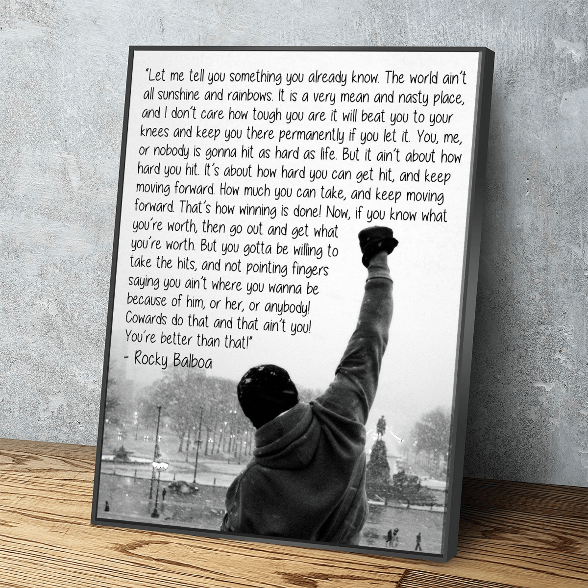 Rocky Balboa Motivational Canvas Wall Art | Gym Decor