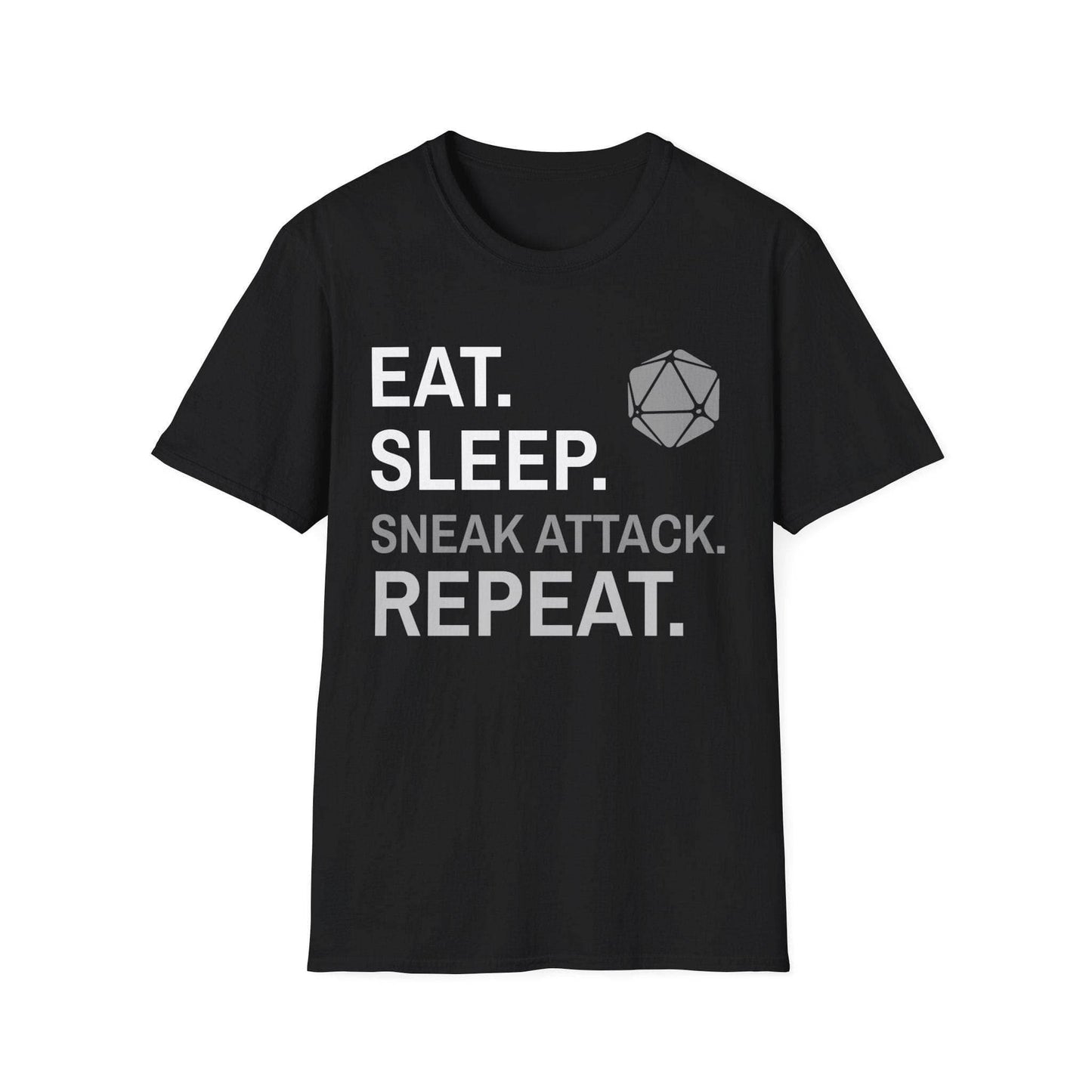 Rogue T-Shirt – 'Eat, Sleep, Sneak Attack, Repeat' - Black / S